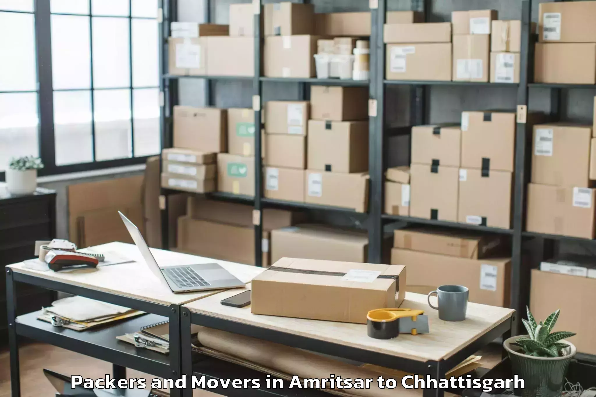 Professional Amritsar to Kalinga University Raipur Packers And Movers